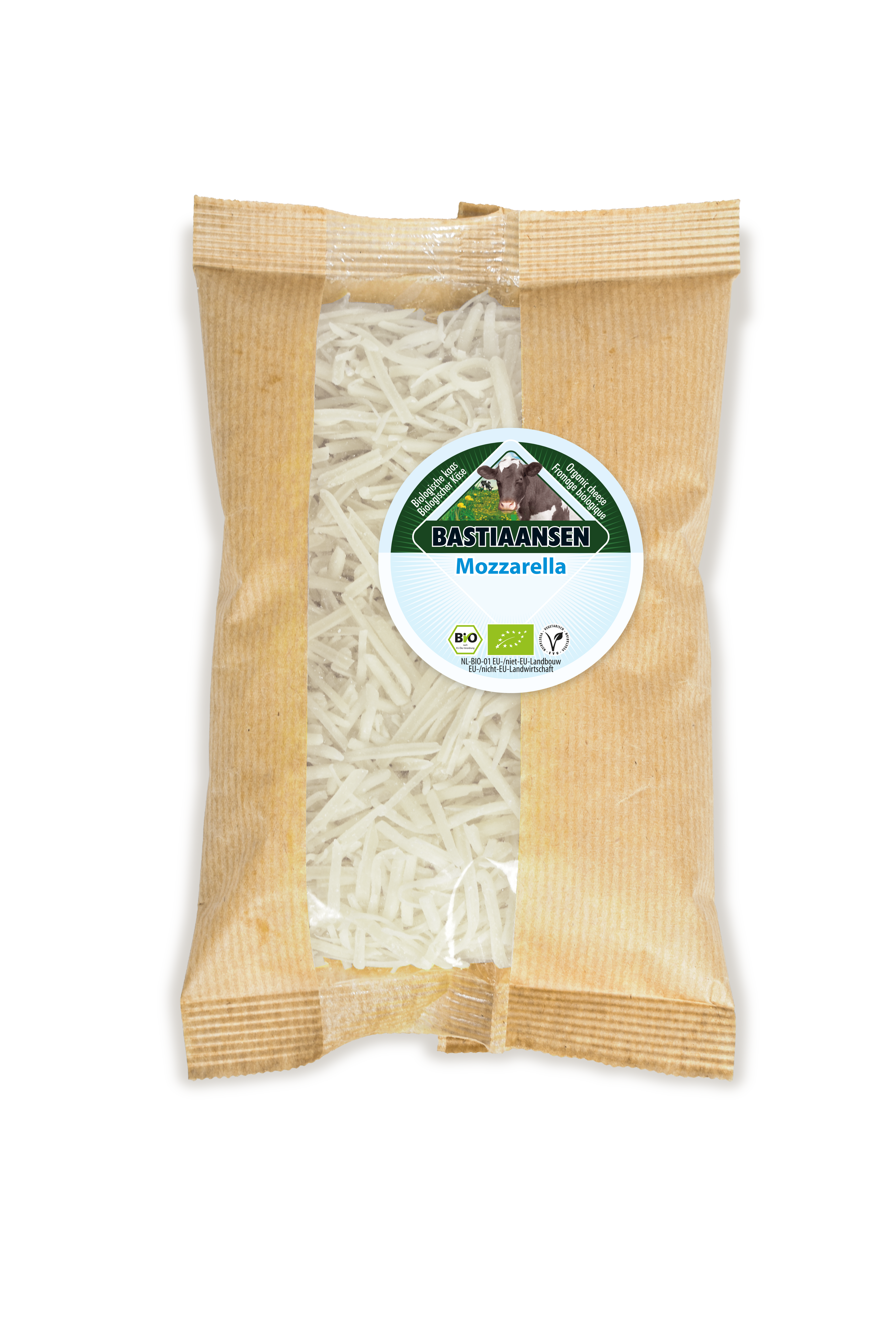 Bastiaansen Mozzarella geraspt bio 150g