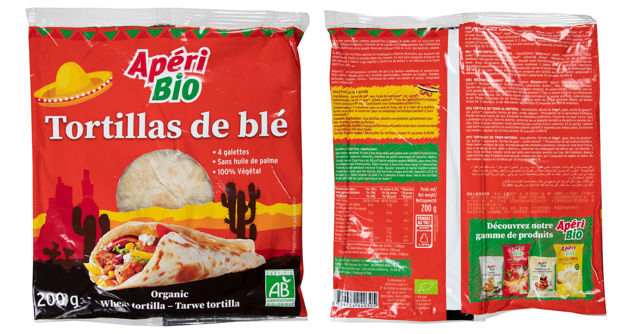 Aperibio tortilla/wrap durum 200g - 1528