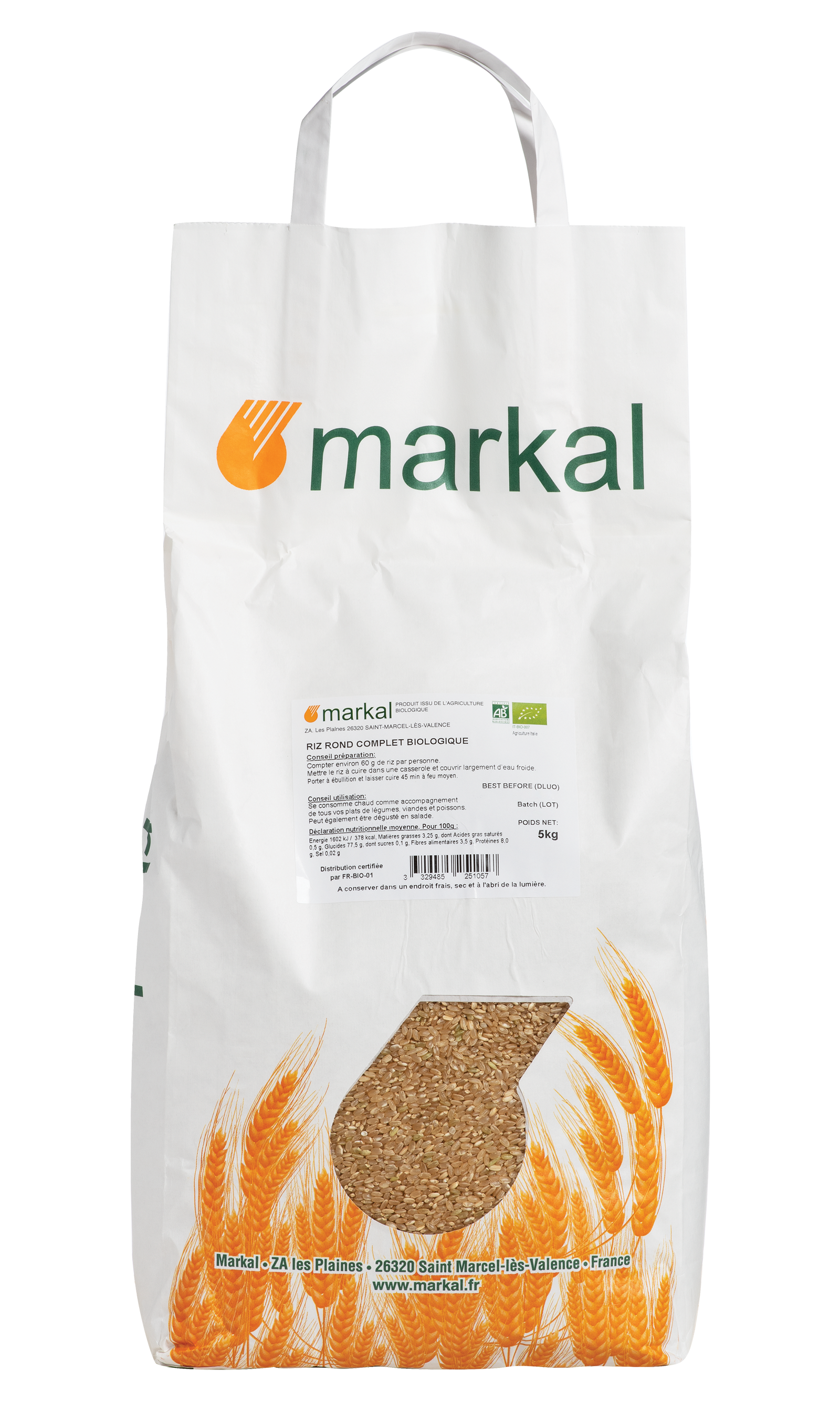 Markal Rijst rond volkoren bio 5kg