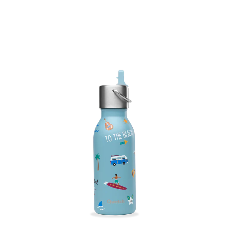 Qwetch Thermosfles kids honolulu staalblauw 350ml - 9376