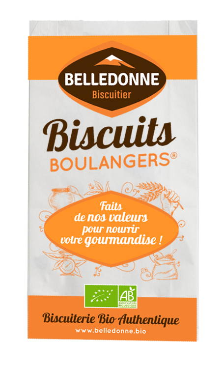 Belledonne Boite de 100 sachet en papier pour biscuits (140x70x260mm)