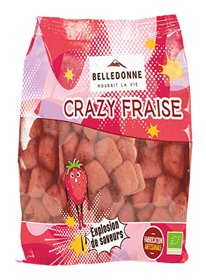 Belledonne Marshmallows crazy aardbei bio 120g