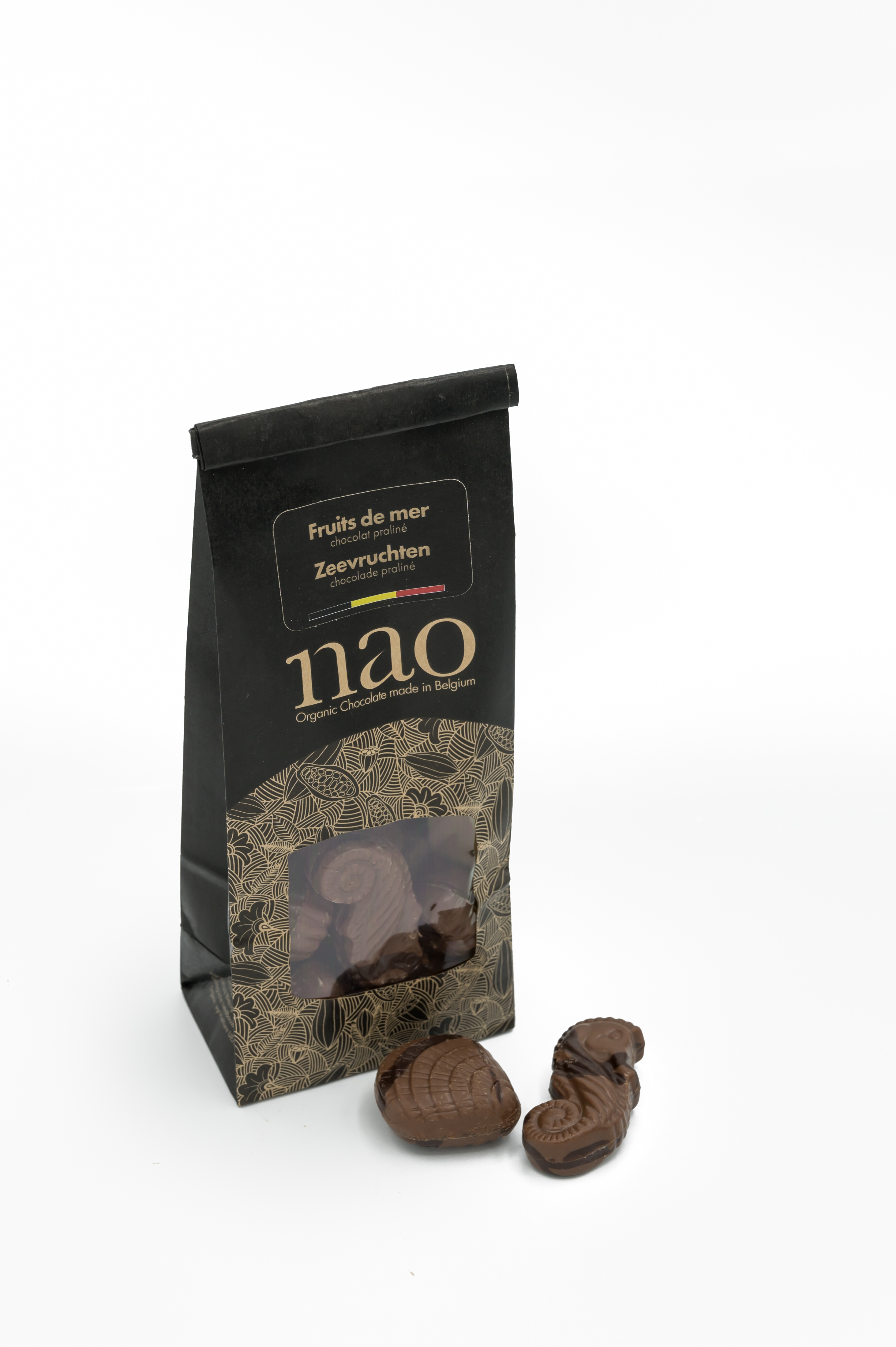 Nao Zeevruchten melkchocolade 35% praliné bio 100g