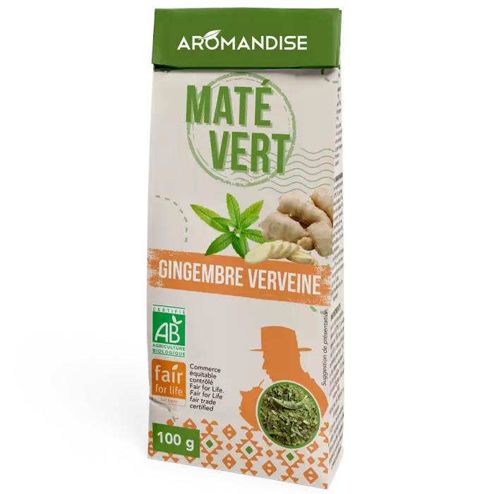 Aromandise Maté vert gingembre verveine bio 100g