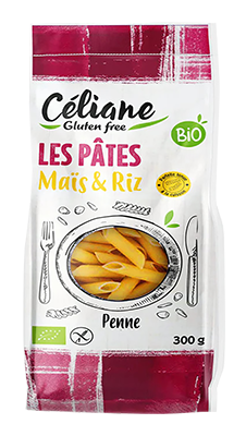 Céliane Penne riz & maïs bio & sans gluten 300g