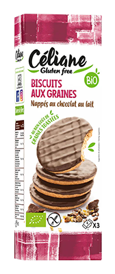 Céliane Koekjes met zaden melkchocolade bio & glutenvrij 150g