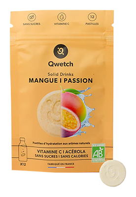 Qwetch Solid drinks Mango & Passievrucht bio 12pastilles