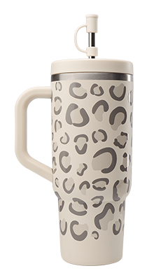 Qwetch Travel cup isotherme inox leopard sable 900ml