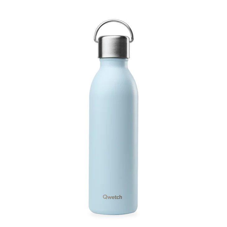 Qwetch Thermosfles active mat pastelblauw 600ml