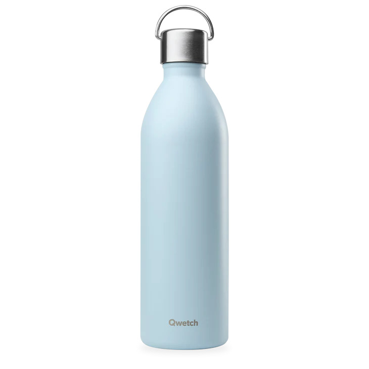 Qwetch Thermosfles active mat pastelblauw 1000ml