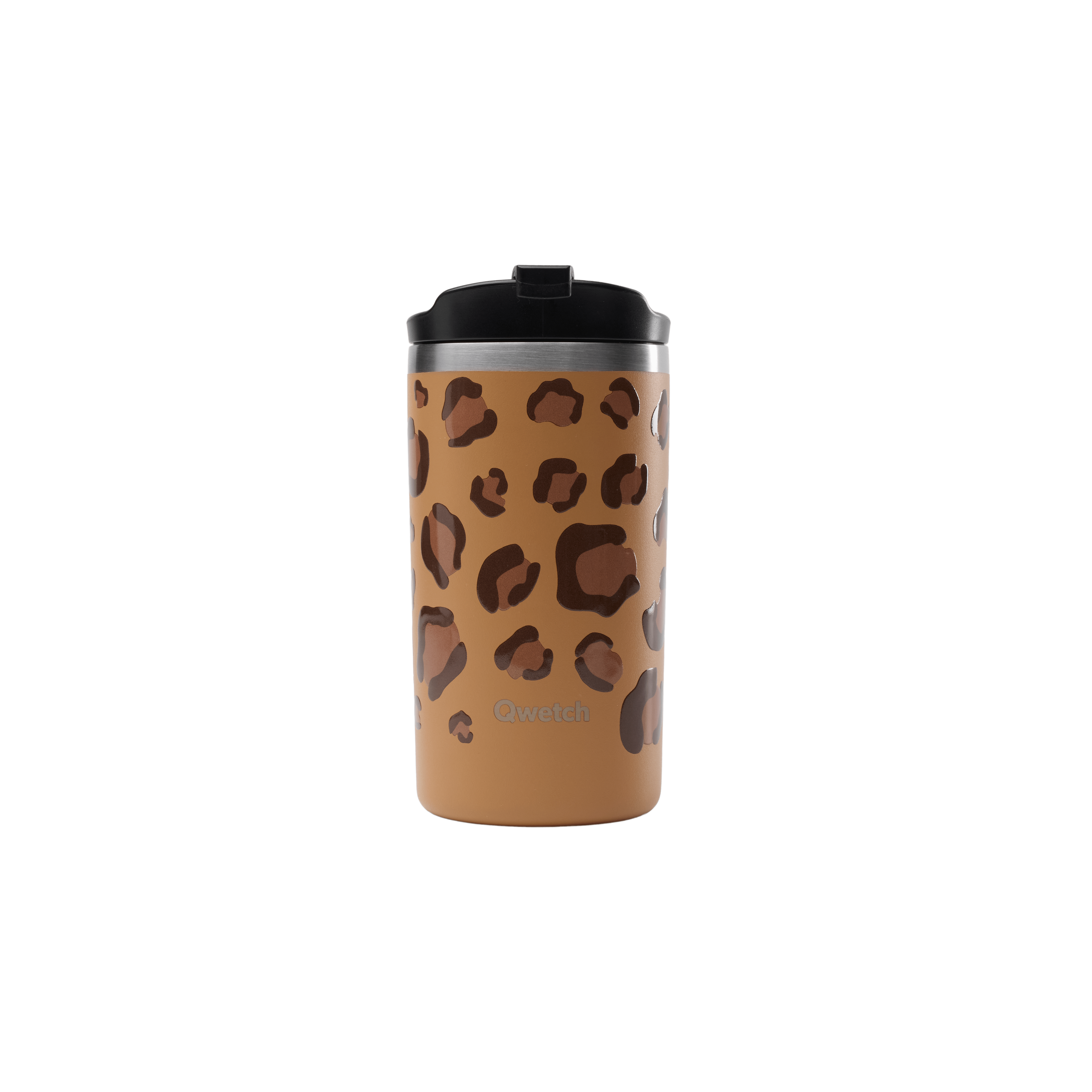 Qwetch Travel mug luipaard kameel 350ml