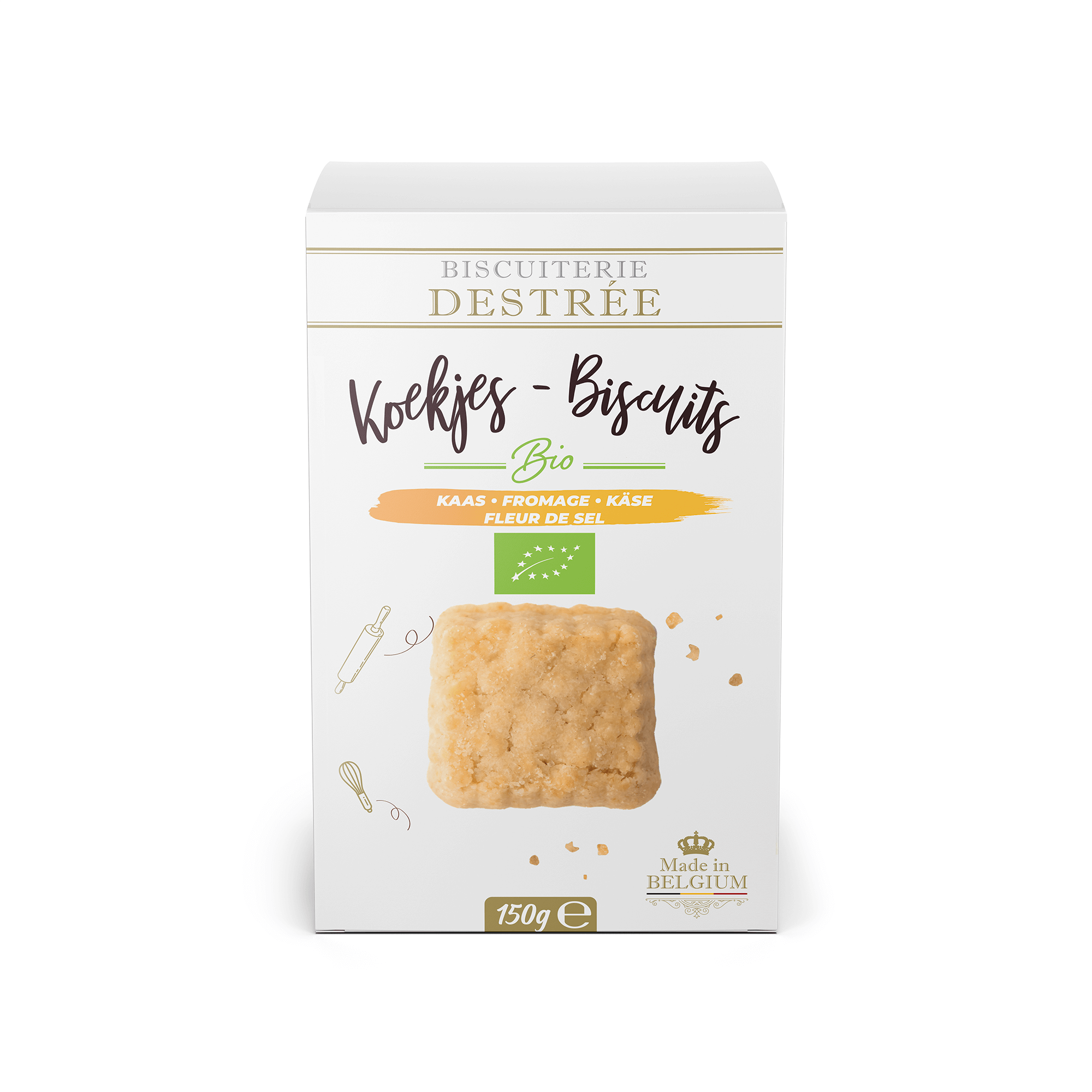 Biscuiterie Destrée Kaas & fleur de sel koekjes bio 150g
