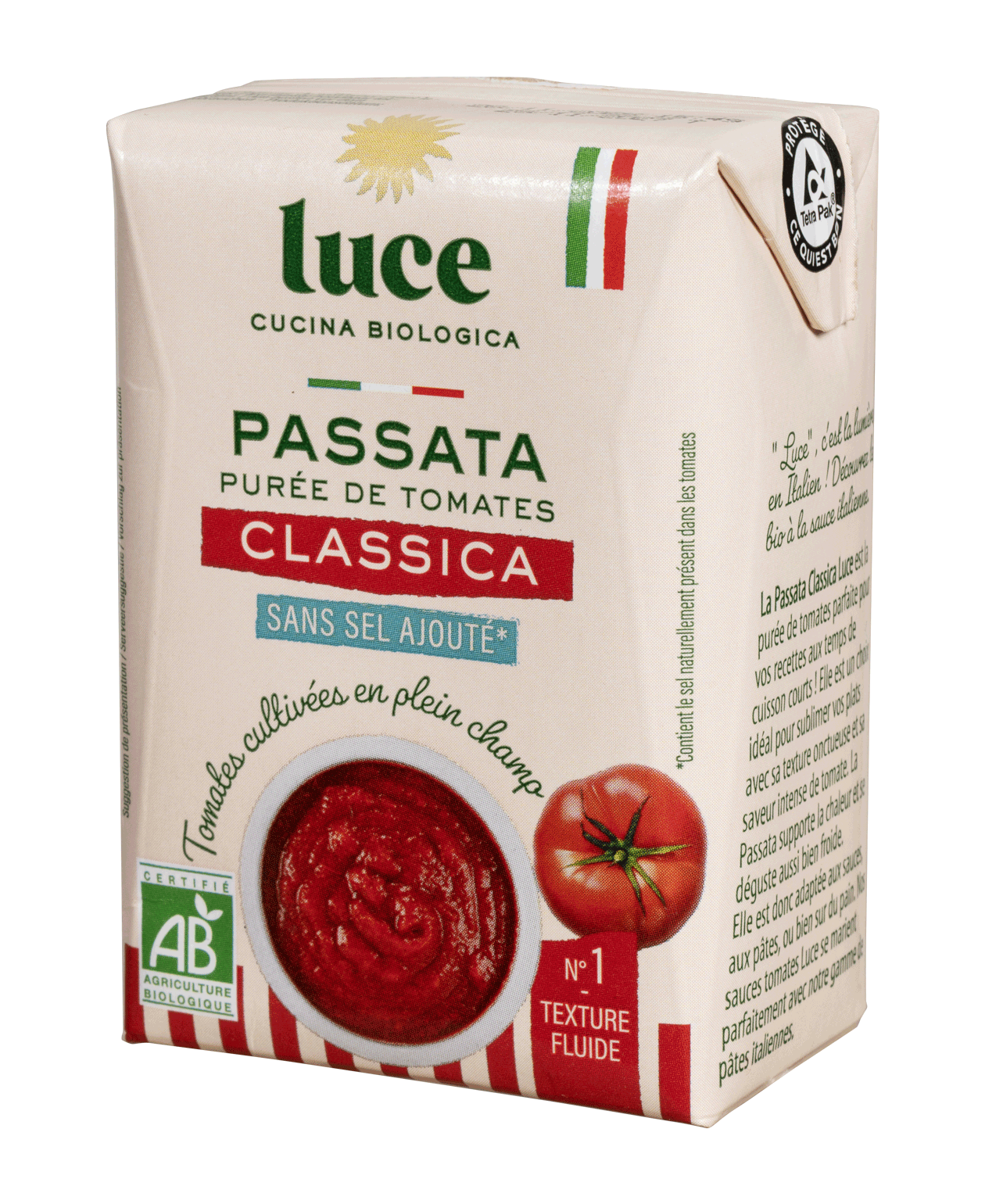 Luce Passata classique en brique bio - Lot de 3x200g