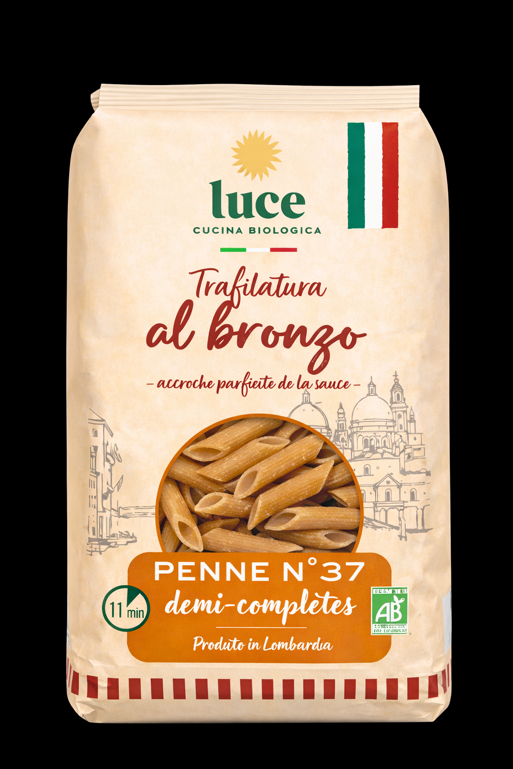 Luce Penne halfvolkoren gedroogd op lage temperatuur bio 500g