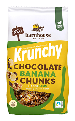 Barnhouse Krunchy chocolat et bananes bio 450g