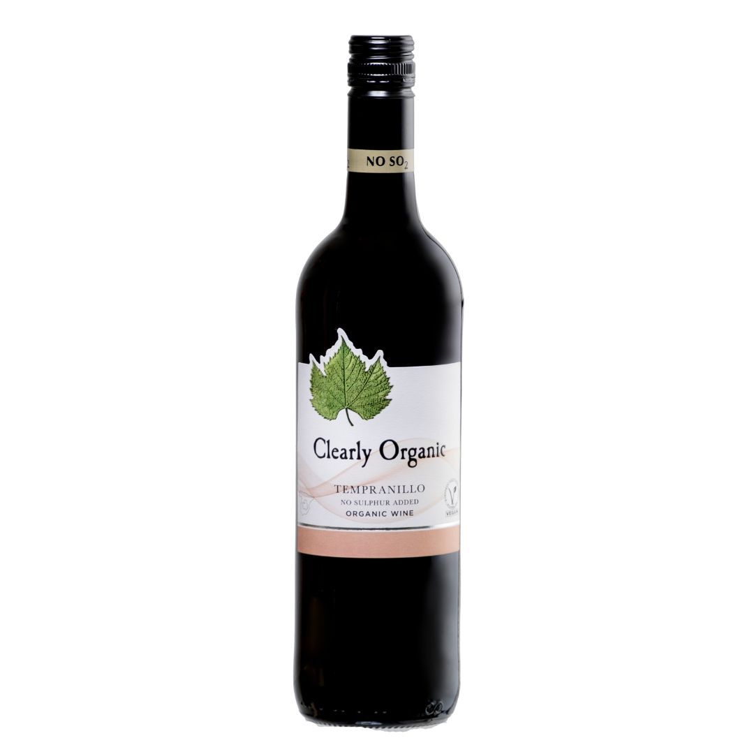Clearly Organic Wijn rood Tempranillo ZONDER SULFIET 13,5% bio 75cl