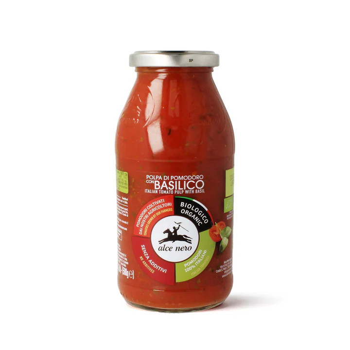 Alce Nero Tomatenpulp met basilicum bio 500g
