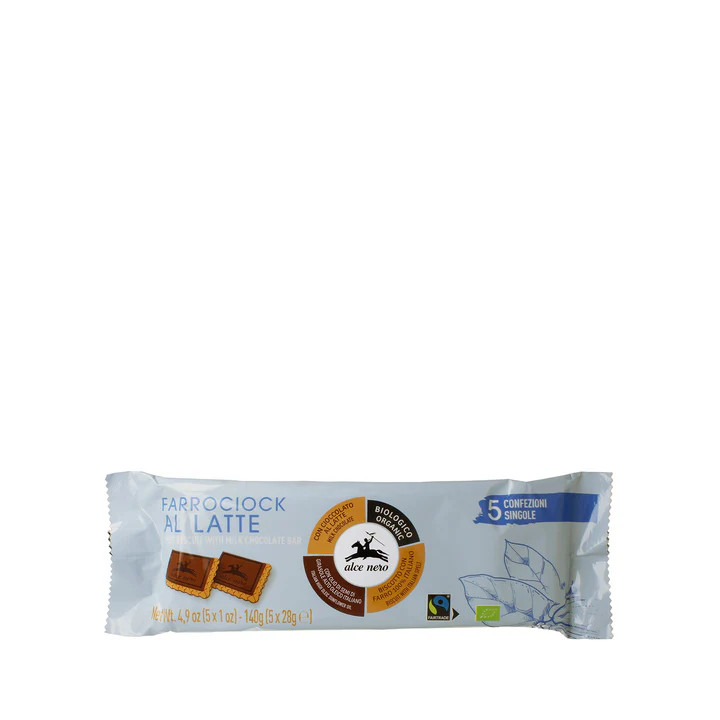 Alce Nero Speltkoekjes met melkchocolade Fairtrade bio 140g