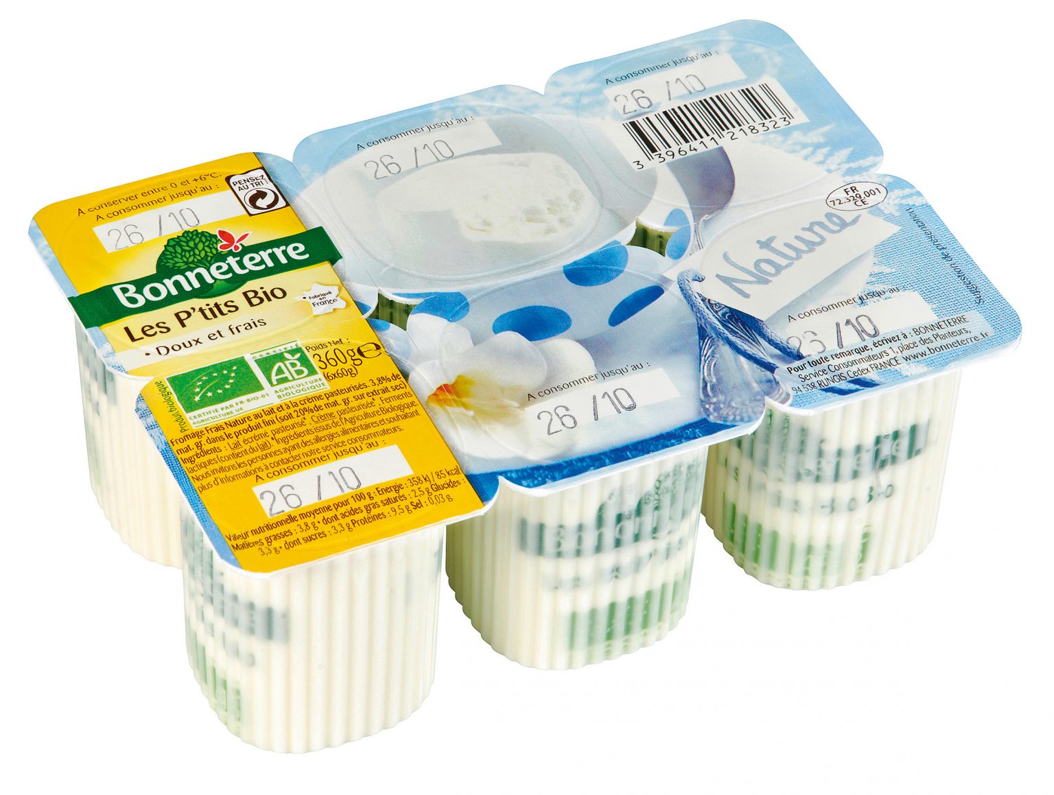 Bonneterre Verse kaas natuur bio 6x60g