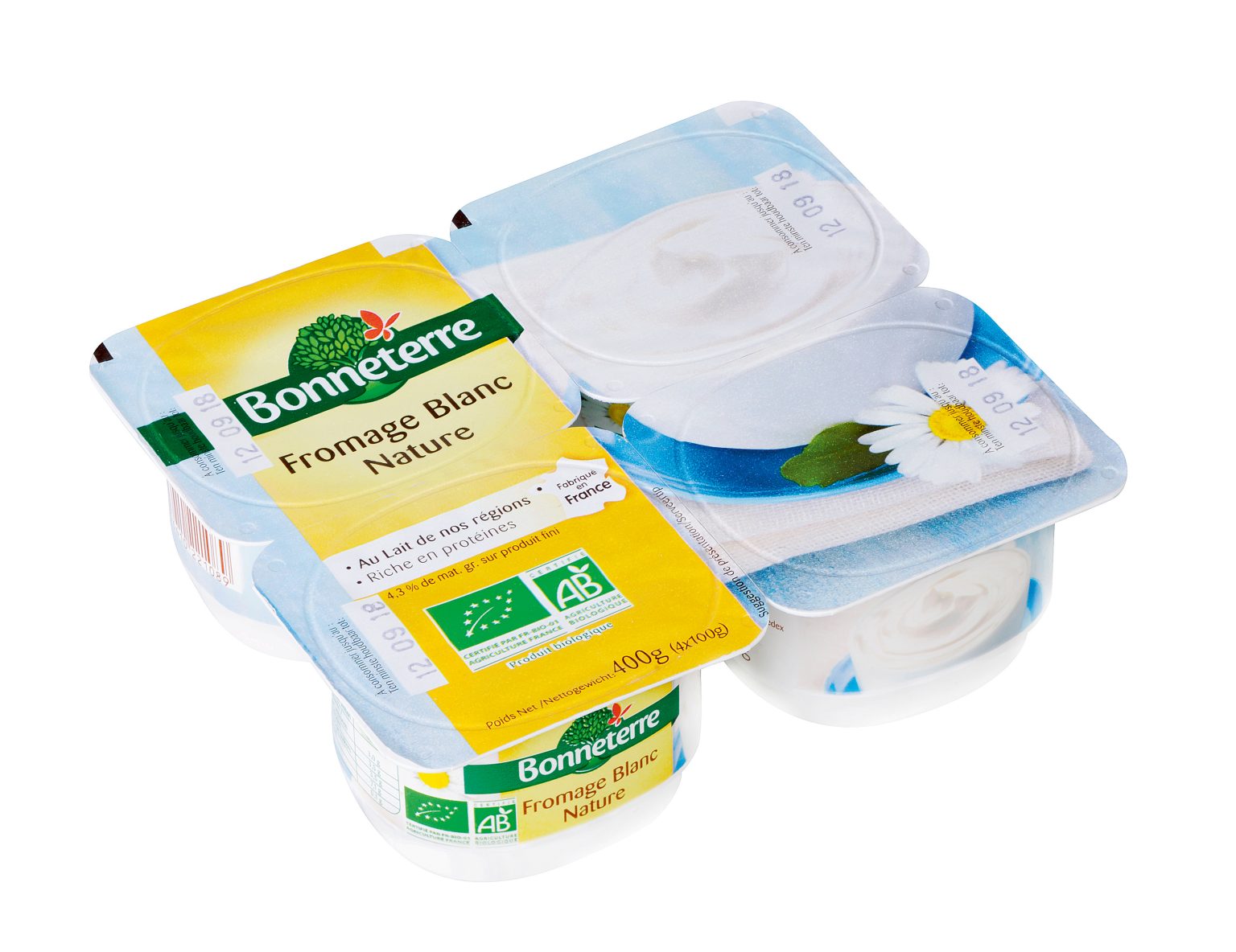 Bonneterre Verse kaas natuur bio 4x100g