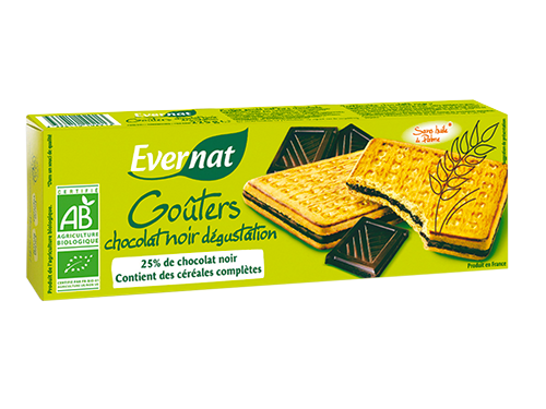 Evernat Koekjes gevuld met pure chocolade bio 225g