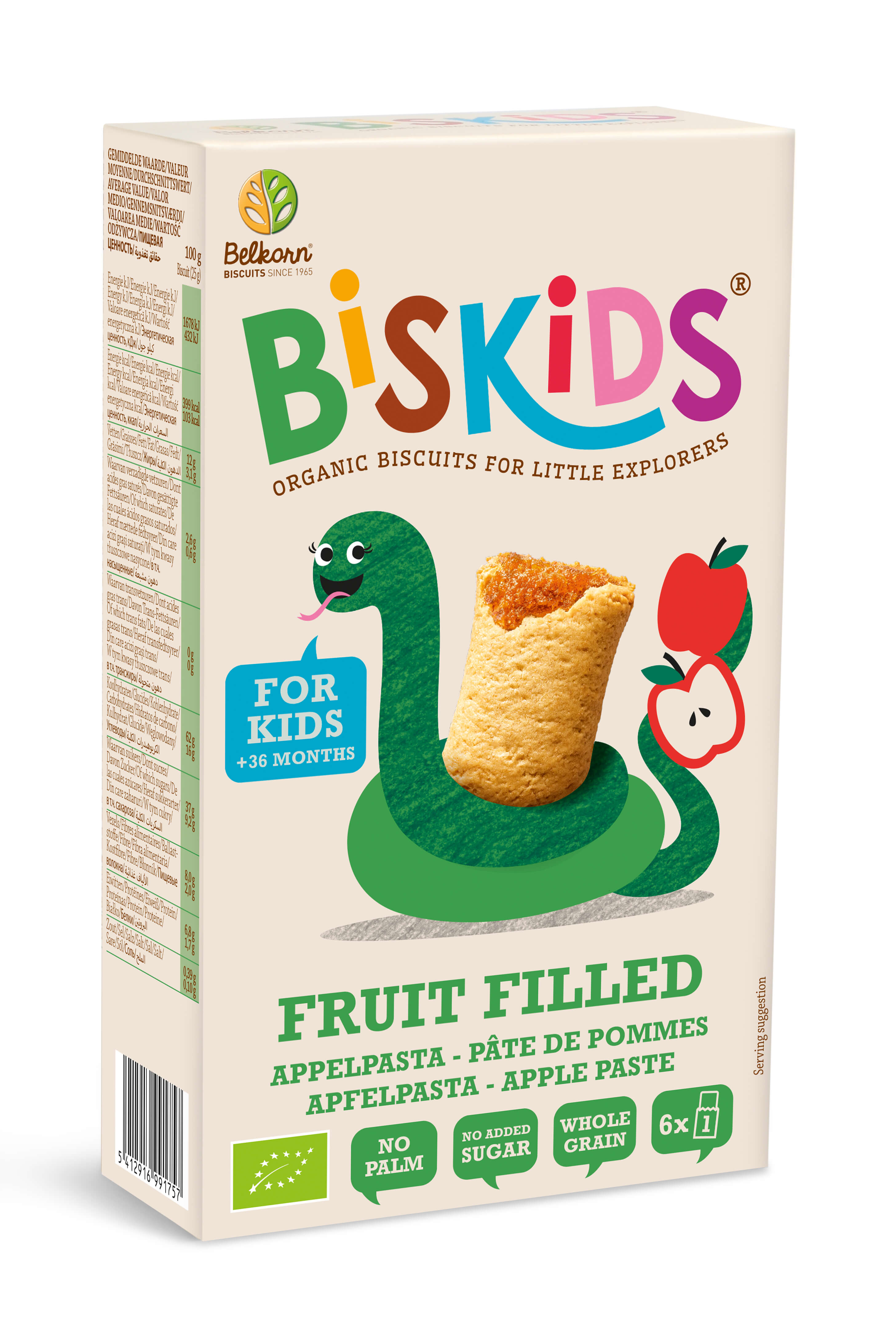 Biscuits pour bébé avec pomme +6 mois sans sucre bio - Biskids -B