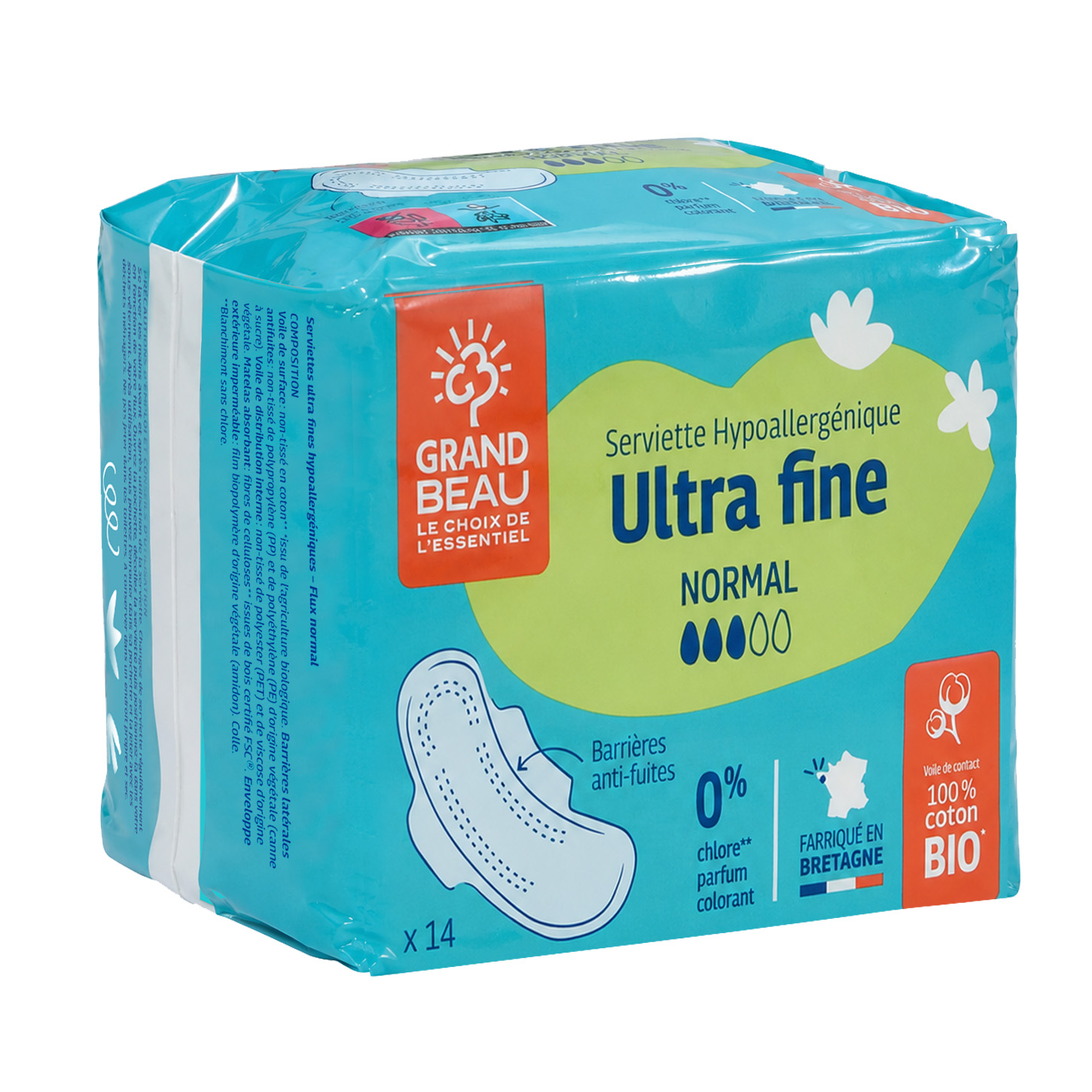 Grand Beau Maandverband hypoallergeen ultra dun normaal 14st