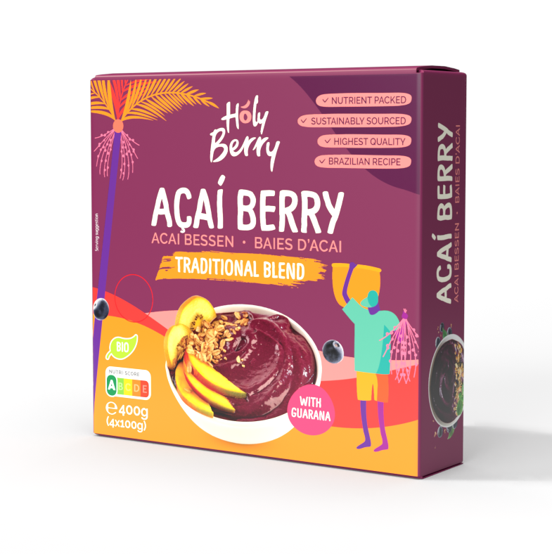 Holy berry Açai & Guarana bio 400g (4x100g)