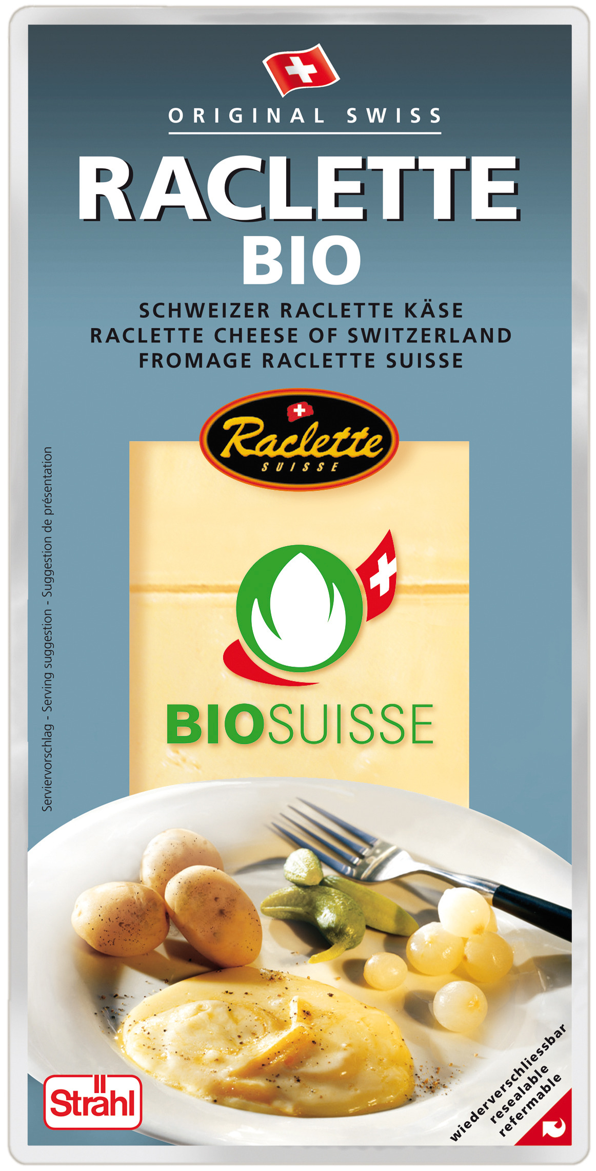 Vallée Verte Raclette nature tranches bio 200g - disponible octobre-decembre