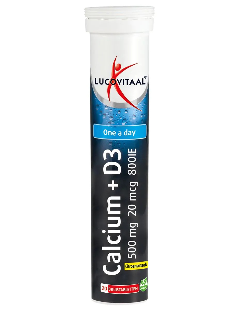 Lucovitaal Calcium et de vitamine D3 800 UI 20 comprimés effervescents