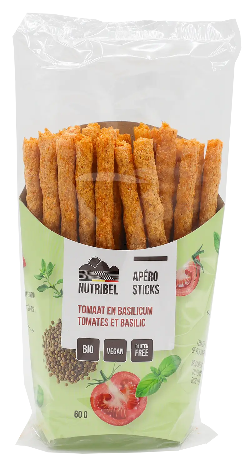 Nutribel Apero sticks tomaat basilicum bio 60g