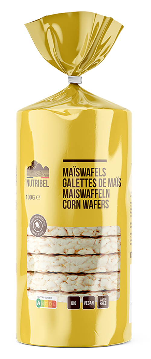 Nutribel Maïswafels zz bio & glutenvrij 100g