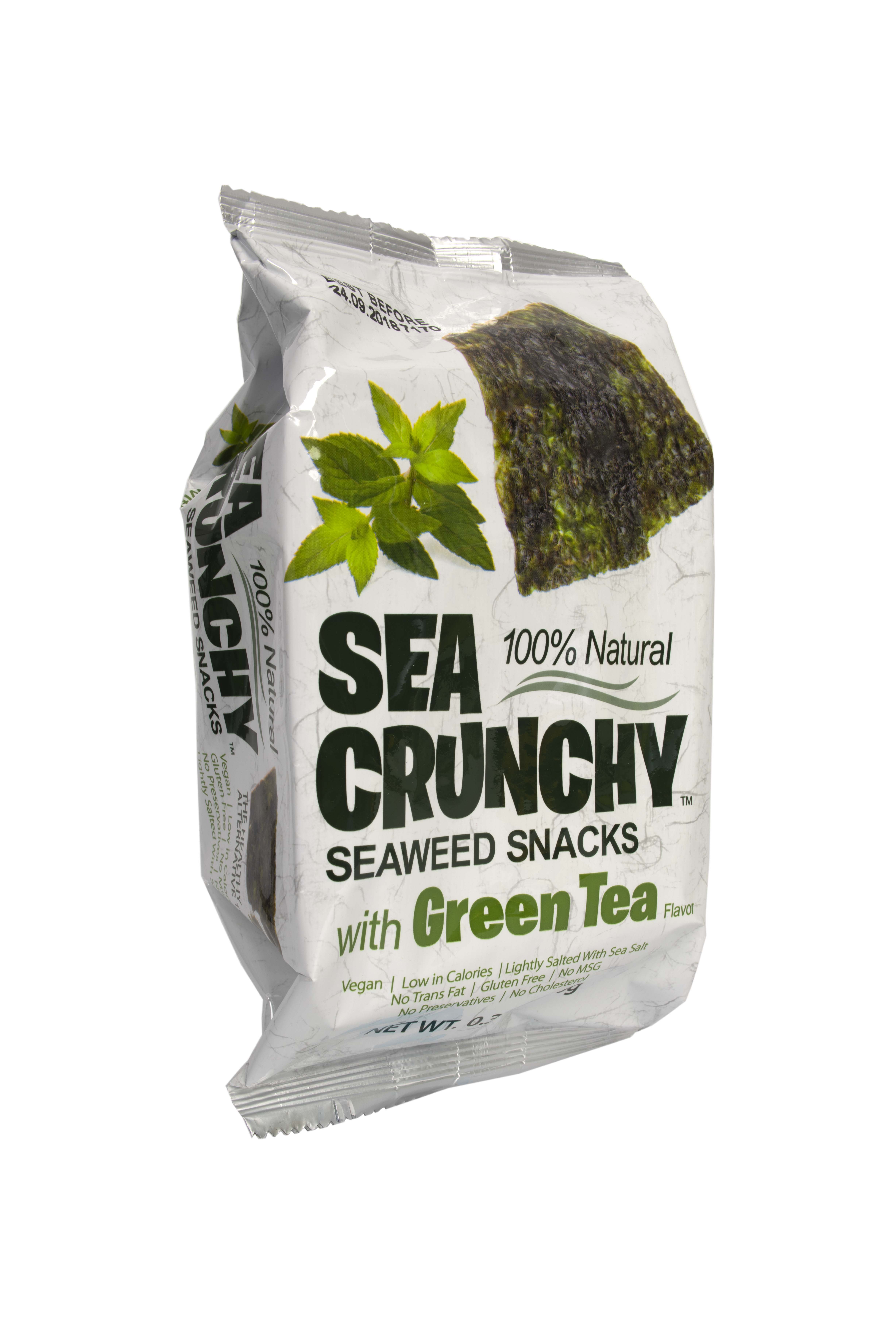 Sea Crunchy Zeewiersnacks groene thee 10g