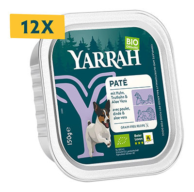 Yarrah Hond paté kalkoen & aloe vera bio 150g