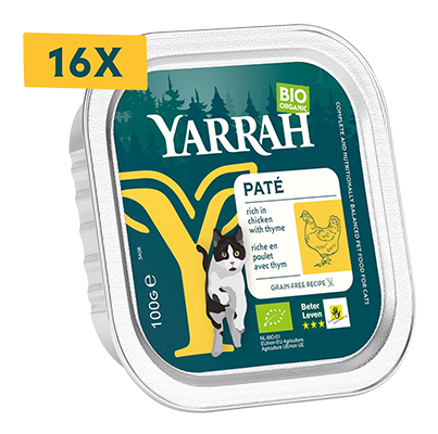 Yarrah Kat paté kip & tijm bio 100g